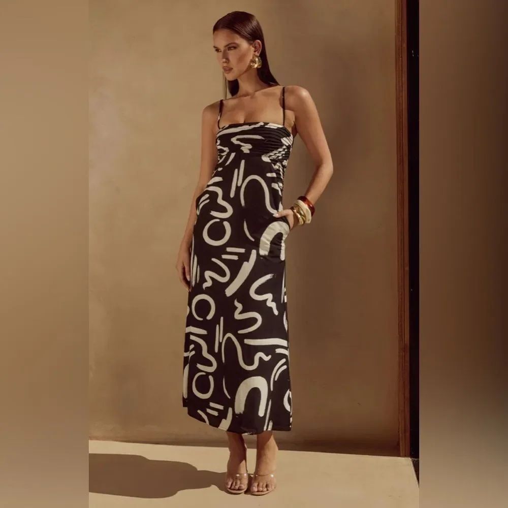 Runaway Black Midi Dress